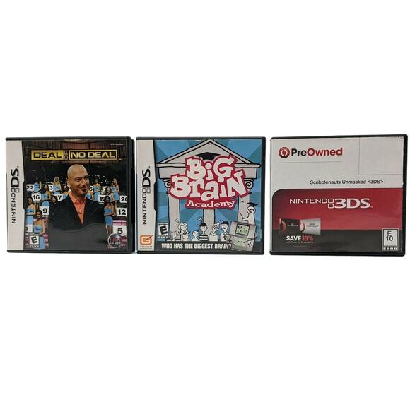 3 Game DS 3DS Big Brain Scribblenauts - Pre-Owned Lot - Picture 1 of 5